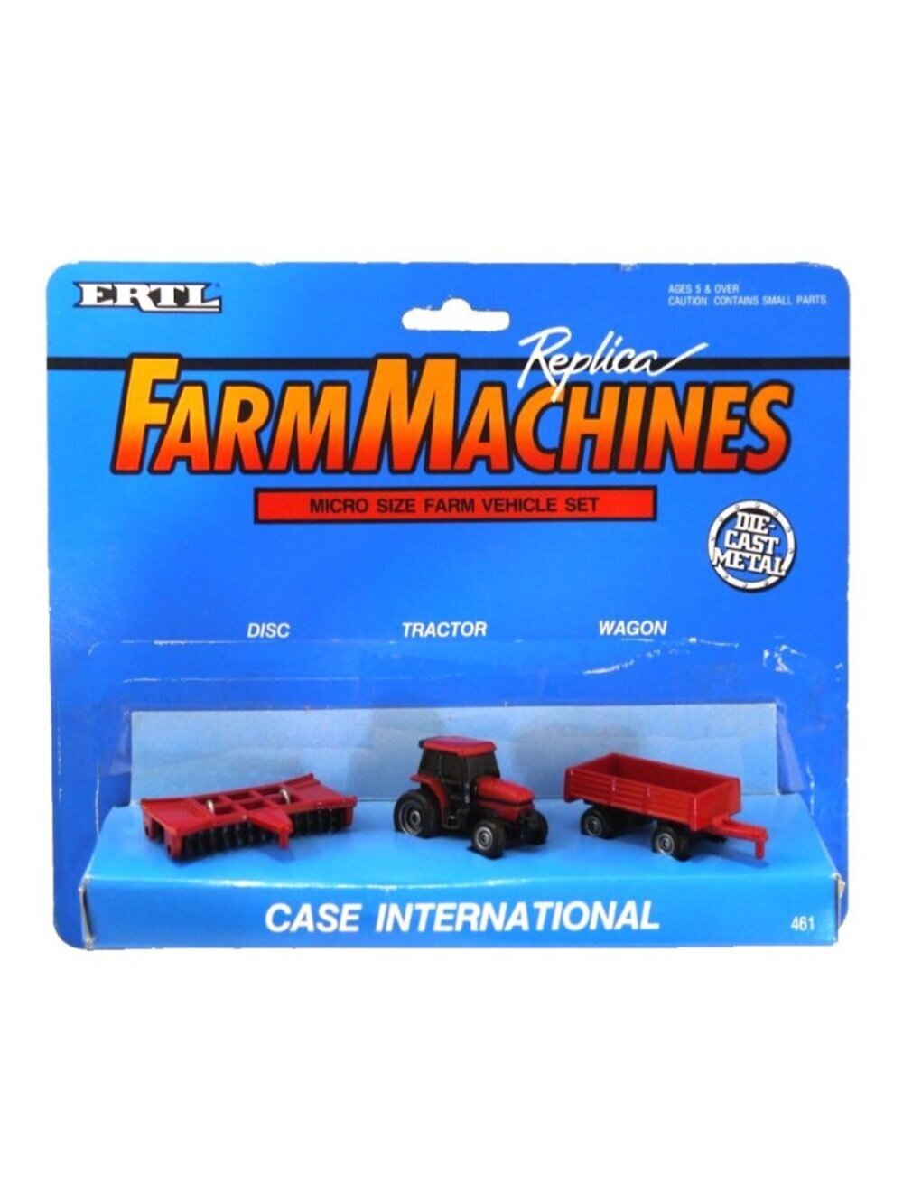 Ertl tiny Farm Machines Case International red die cast set of 3 New, Pkg Damage